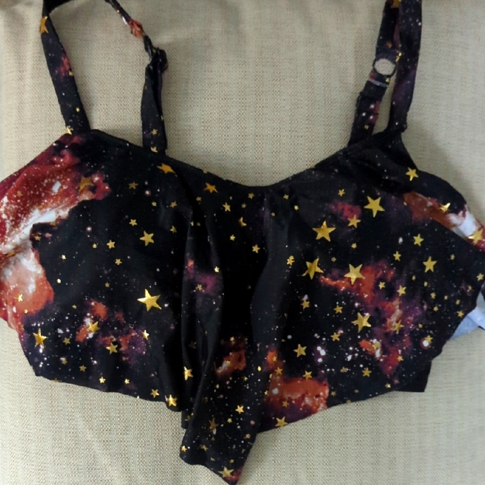 Starry Night Galaxy Print Top